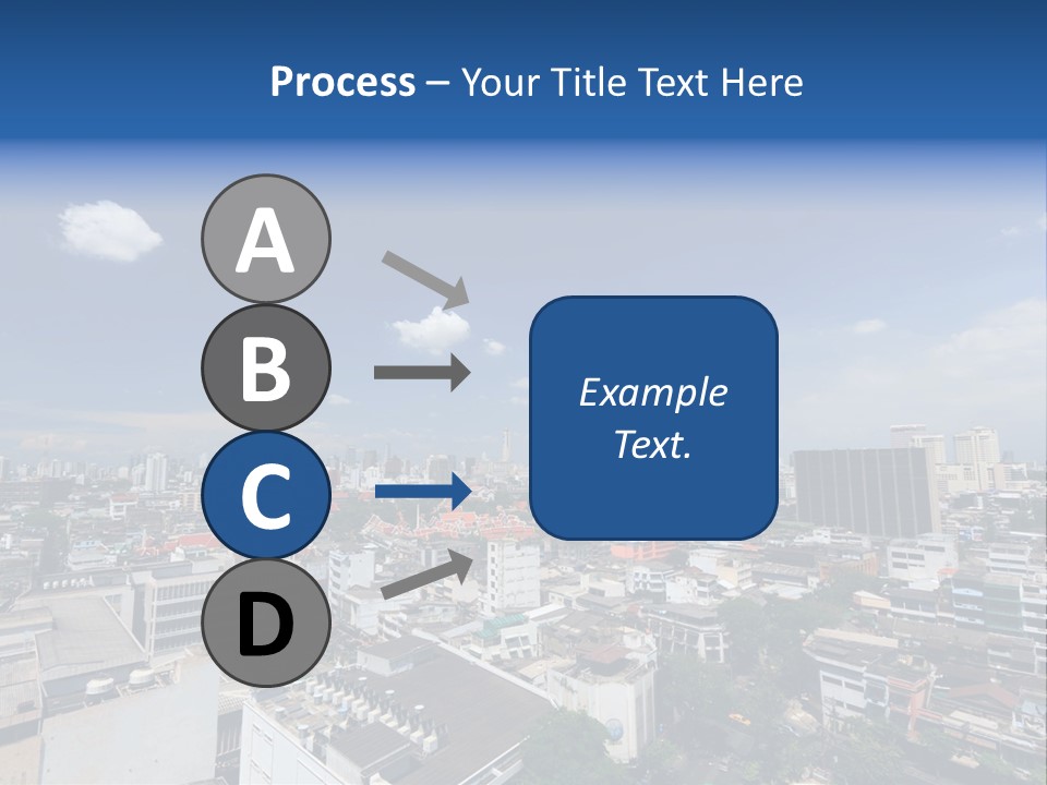 A City Skyline With A Blue Sky And Clouds PowerPoint Template