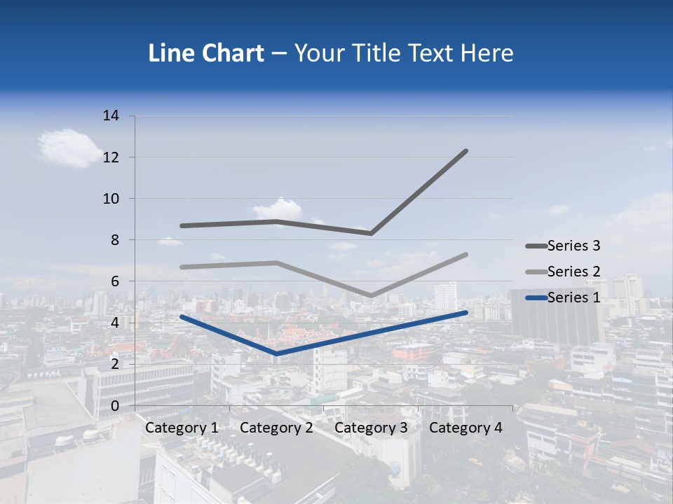 A City Skyline With A Blue Sky And Clouds PowerPoint Template