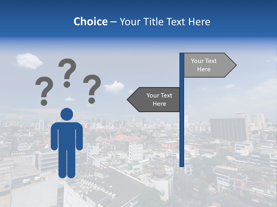 A City Skyline With A Blue Sky And Clouds PowerPoint Template