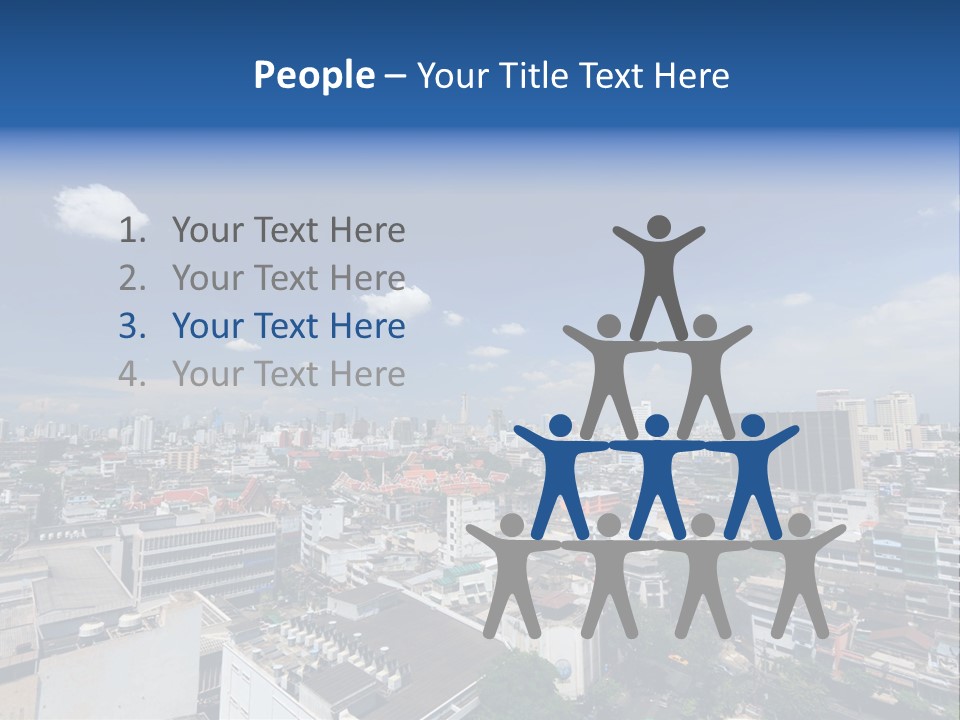 A City Skyline With A Blue Sky And Clouds PowerPoint Template