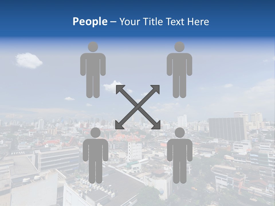 A City Skyline With A Blue Sky And Clouds PowerPoint Template