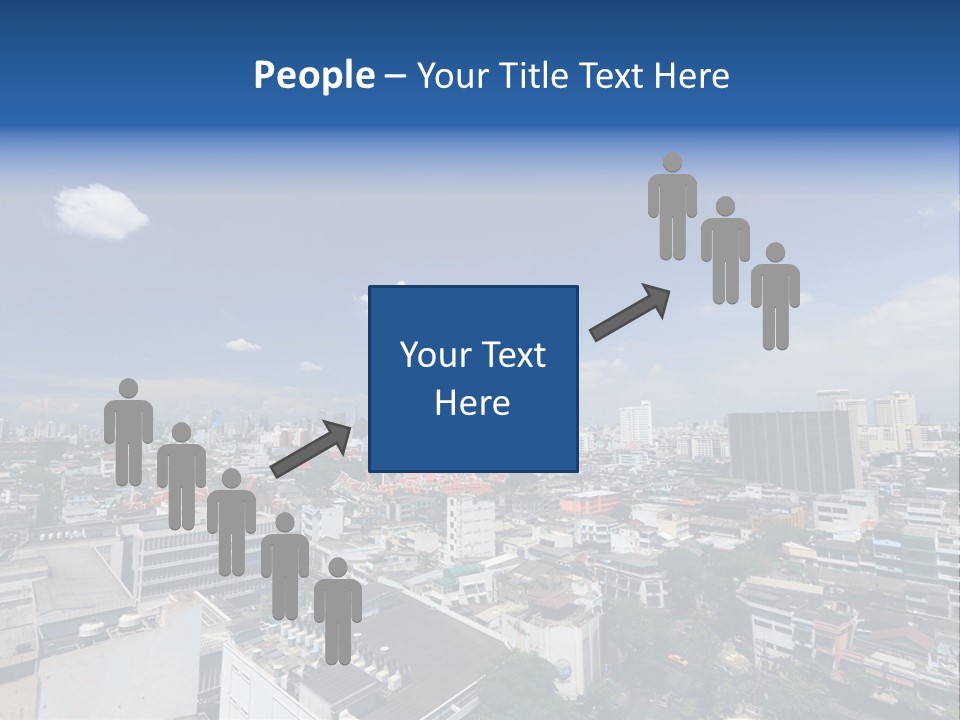 A City Skyline With A Blue Sky And Clouds PowerPoint Template