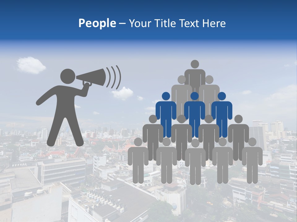 A City Skyline With A Blue Sky And Clouds PowerPoint Template