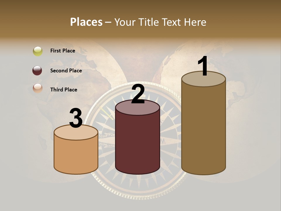 A Compass On Top Of A Globe Powerpoint Presentation PowerPoint Template