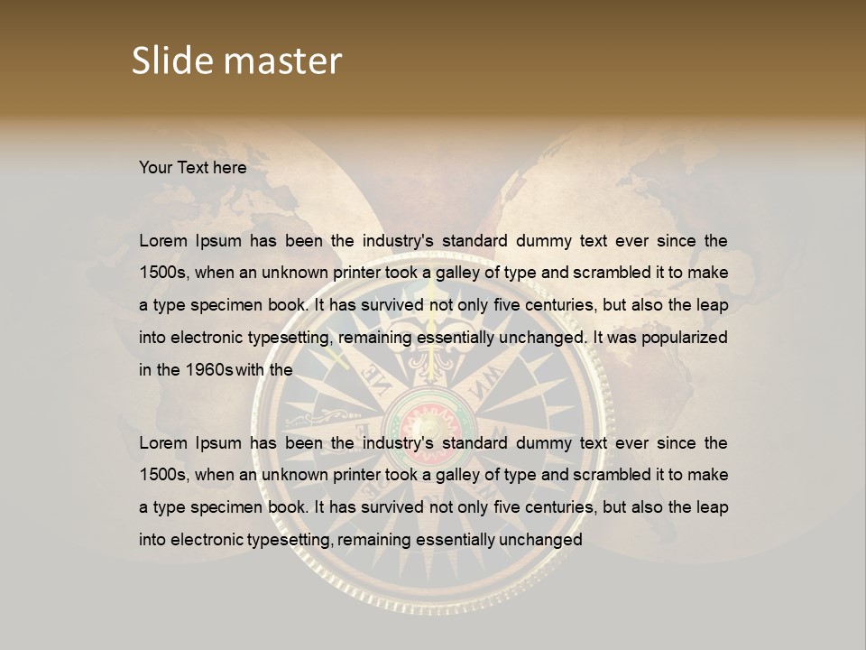 A Compass On Top Of A Globe Powerpoint Presentation PowerPoint Template