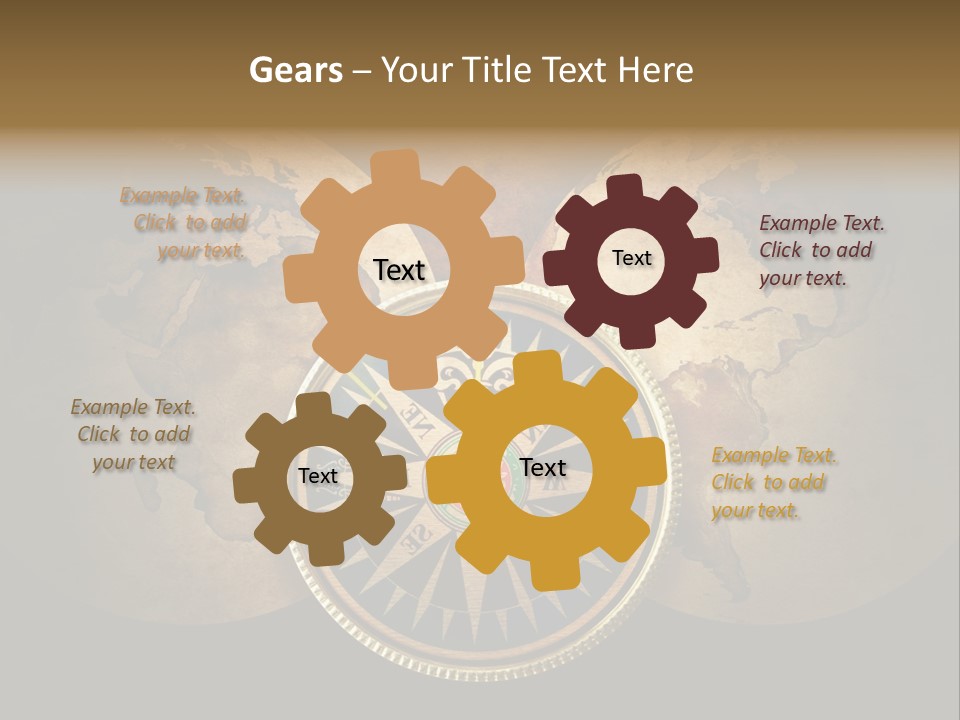 A Compass On Top Of A Globe Powerpoint Presentation PowerPoint Template