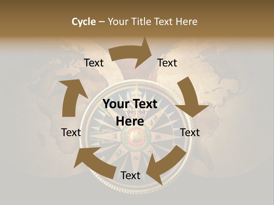 A Compass On Top Of A Globe Powerpoint Presentation PowerPoint Template