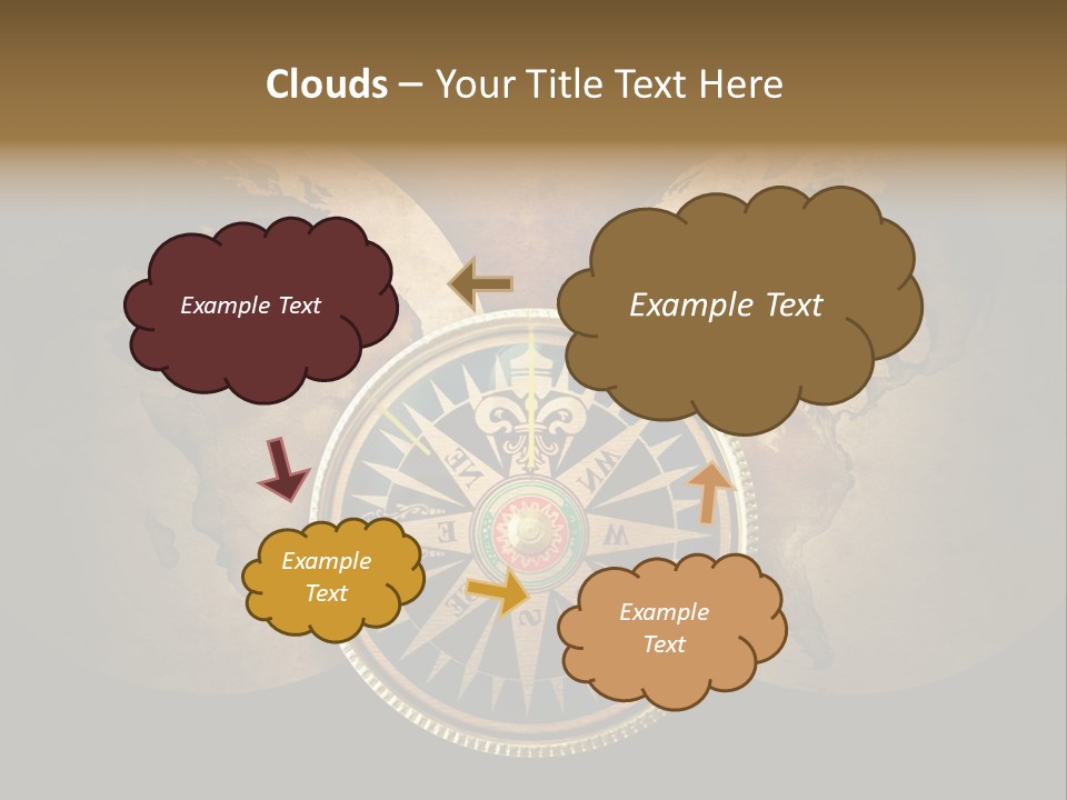 A Compass On Top Of A Globe Powerpoint Presentation PowerPoint Template