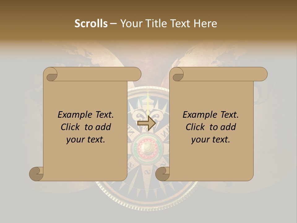 A Compass On Top Of A Globe Powerpoint Presentation PowerPoint Template
