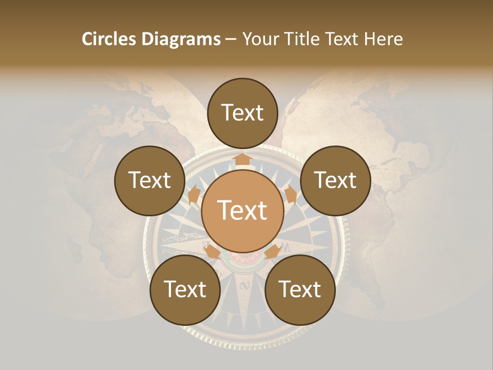 A Compass On Top Of A Globe Powerpoint Presentation PowerPoint Template