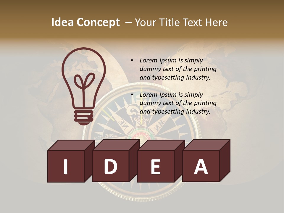 A Compass On Top Of A Globe Powerpoint Presentation PowerPoint Template