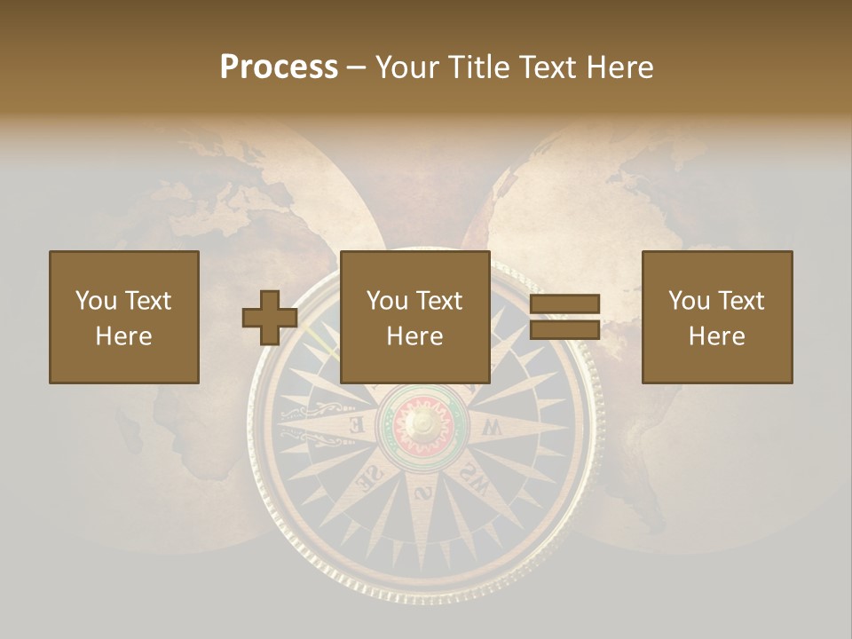 A Compass On Top Of A Globe Powerpoint Presentation PowerPoint Template