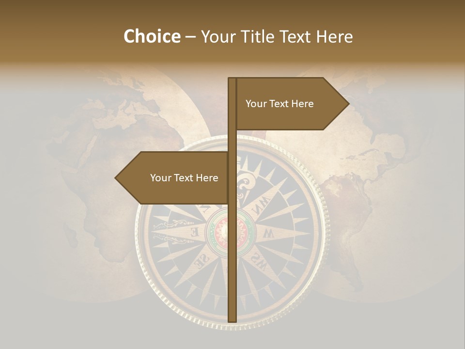 A Compass On Top Of A Globe Powerpoint Presentation PowerPoint Template