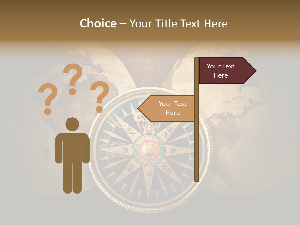 A Compass On Top Of A Globe Powerpoint Presentation PowerPoint Template