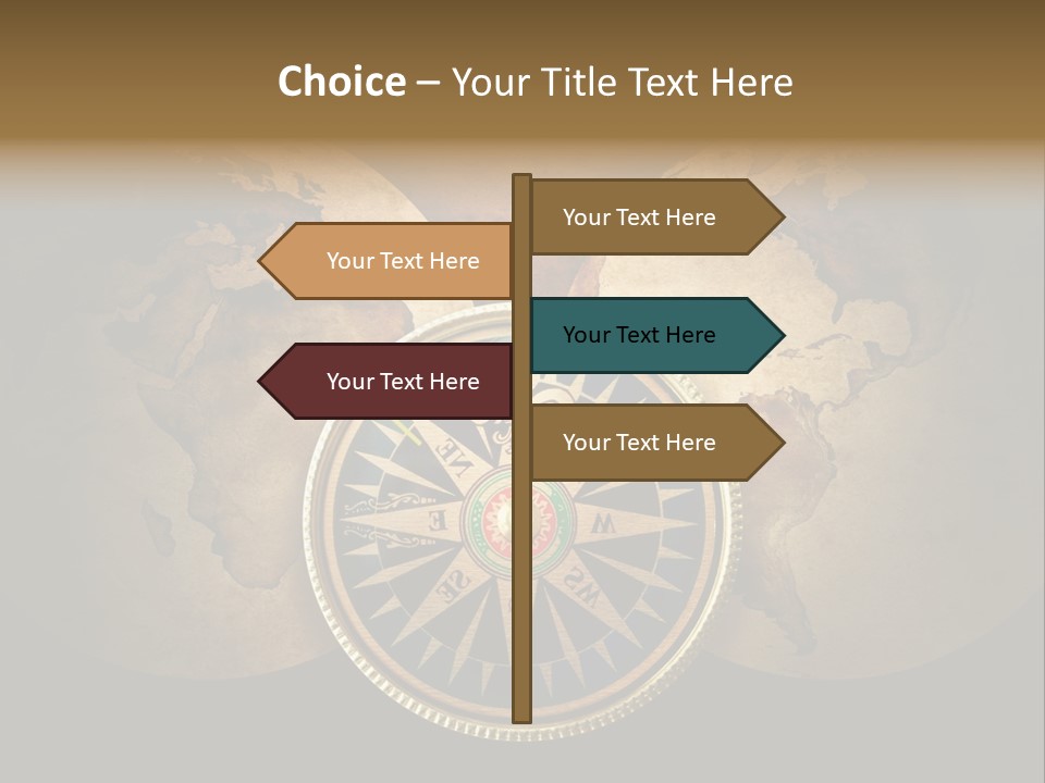 A Compass On Top Of A Globe Powerpoint Presentation PowerPoint Template