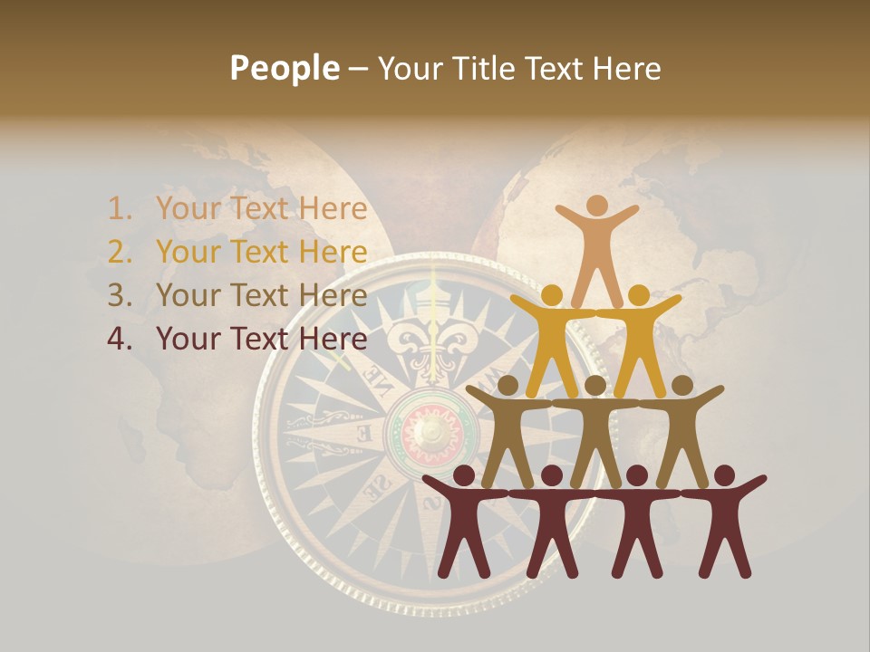 A Compass On Top Of A Globe Powerpoint Presentation PowerPoint Template