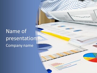 A Table With A Bunch Of Papers On Top Of It PowerPoint Template