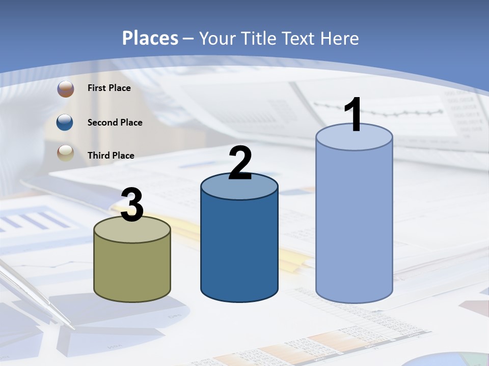 A Table With A Bunch Of Papers On Top Of It PowerPoint Template