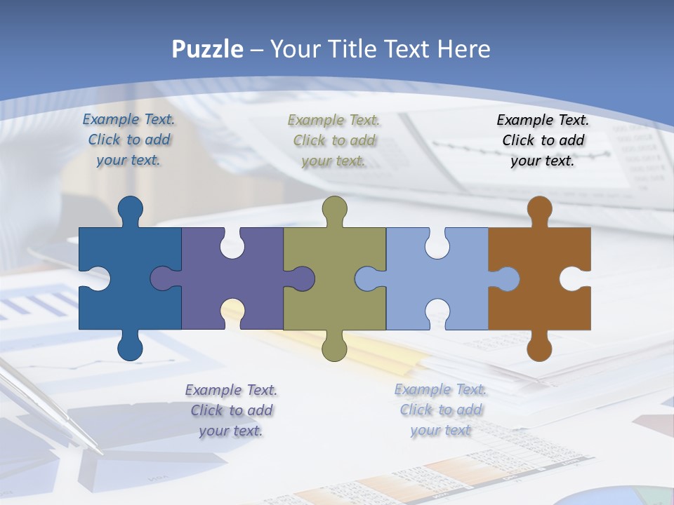 A Table With A Bunch Of Papers On Top Of It PowerPoint Template