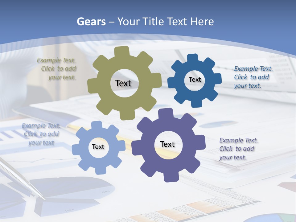 A Table With A Bunch Of Papers On Top Of It PowerPoint Template