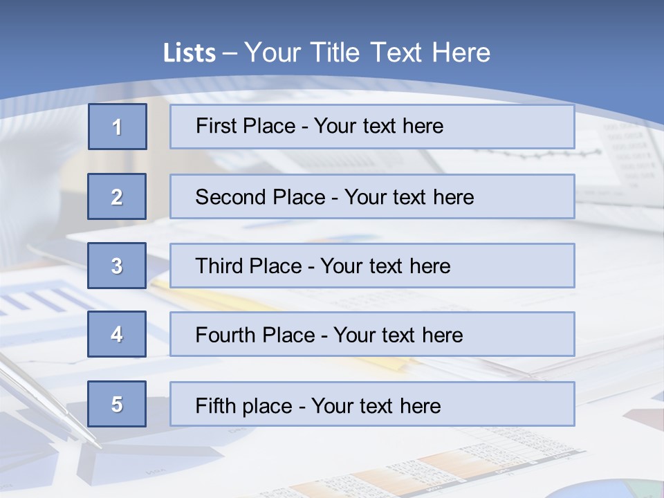 A Table With A Bunch Of Papers On Top Of It PowerPoint Template