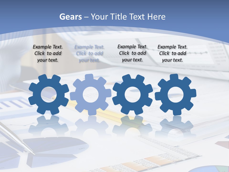 A Table With A Bunch Of Papers On Top Of It PowerPoint Template