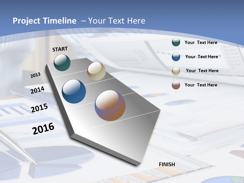 A Table With A Bunch Of Papers On Top Of It PowerPoint Template