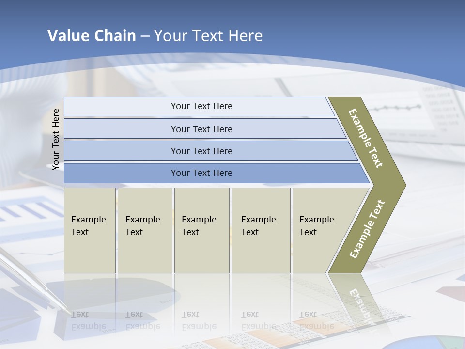 A Table With A Bunch Of Papers On Top Of It PowerPoint Template