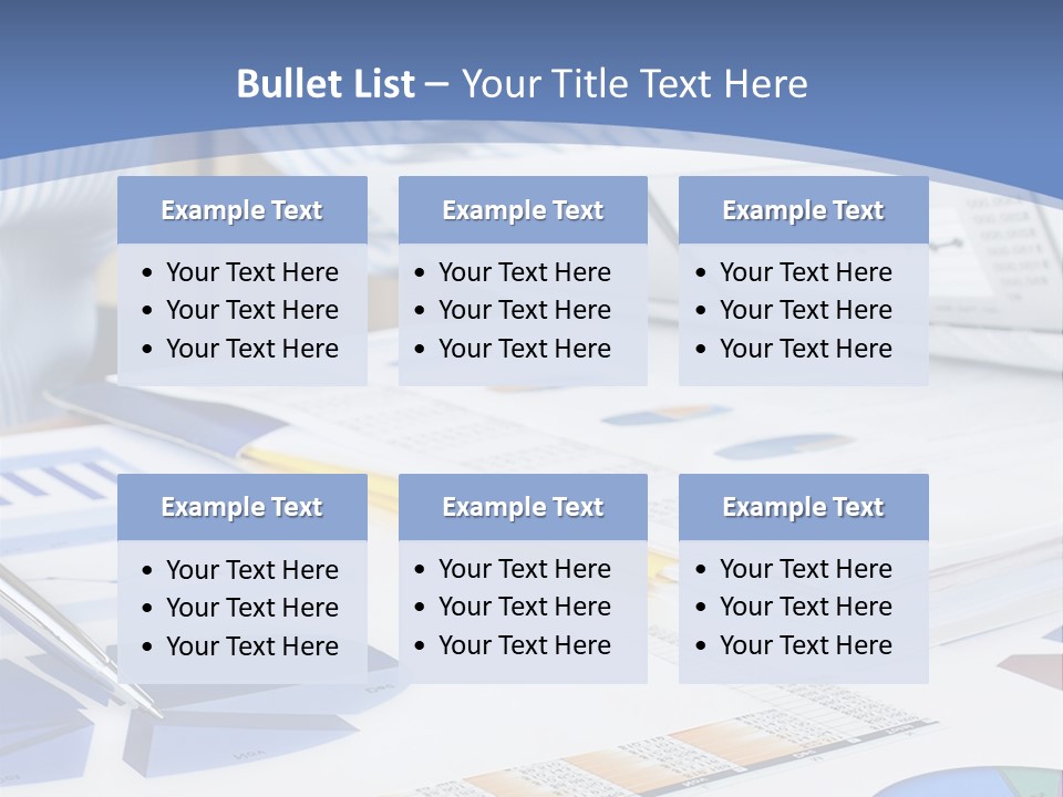 A Table With A Bunch Of Papers On Top Of It PowerPoint Template