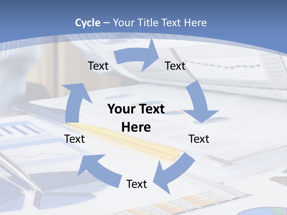 A Table With A Bunch Of Papers On Top Of It PowerPoint Template