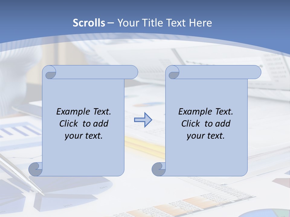 A Table With A Bunch Of Papers On Top Of It PowerPoint Template
