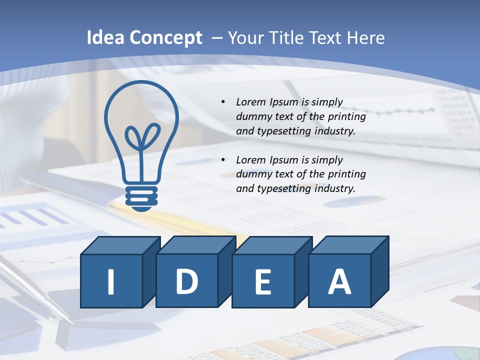 A Table With A Bunch Of Papers On Top Of It PowerPoint Template
