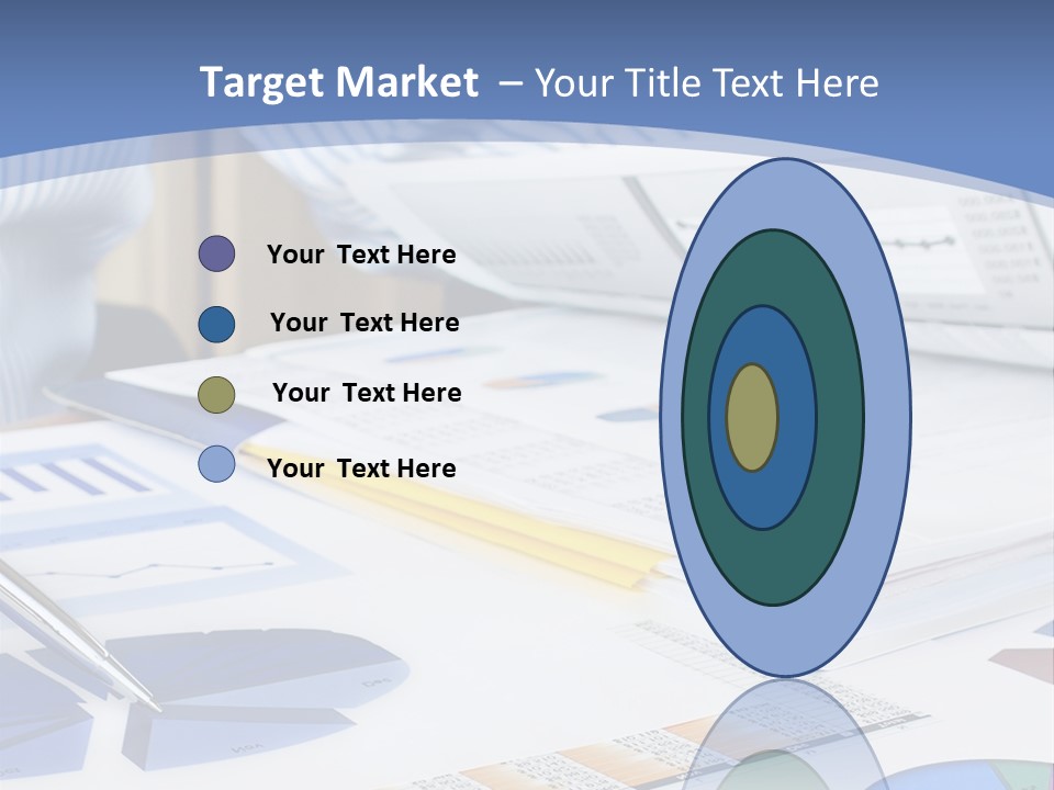 A Table With A Bunch Of Papers On Top Of It PowerPoint Template