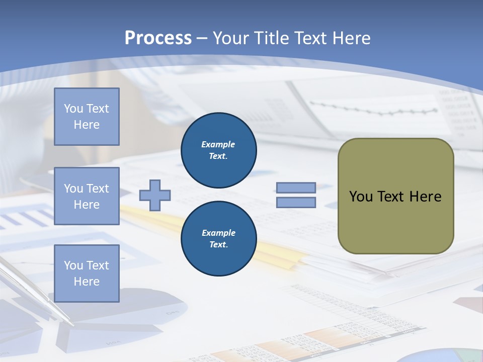 A Table With A Bunch Of Papers On Top Of It PowerPoint Template
