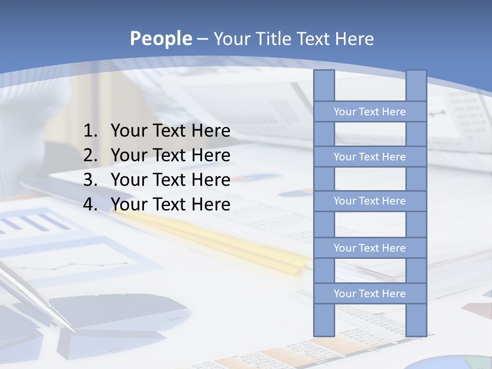 A Table With A Bunch Of Papers On Top Of It PowerPoint Template