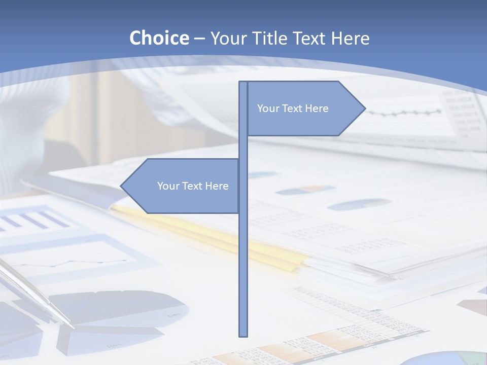 A Table With A Bunch Of Papers On Top Of It PowerPoint Template