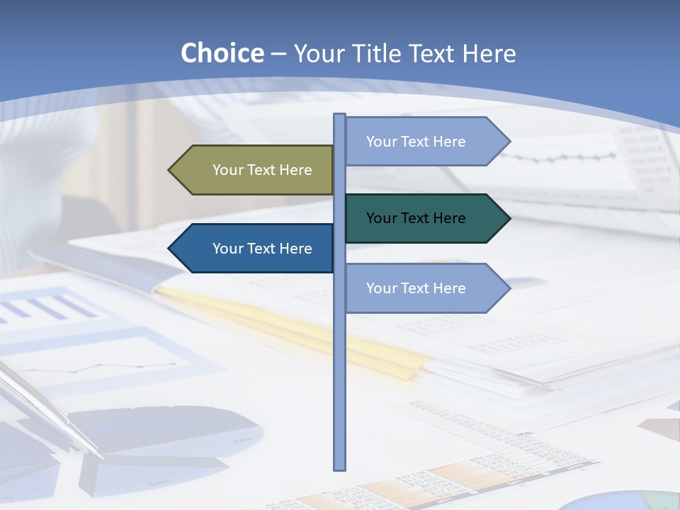 A Table With A Bunch Of Papers On Top Of It PowerPoint Template