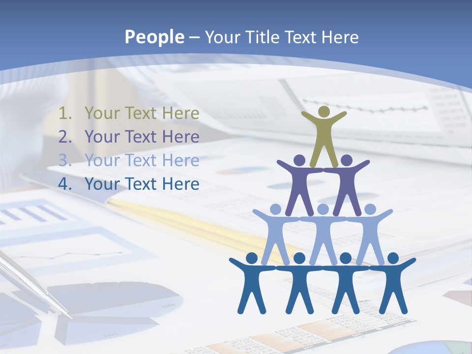 A Table With A Bunch Of Papers On Top Of It PowerPoint Template