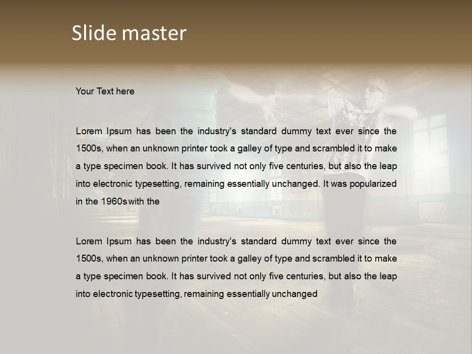 A Couple Of Young Men Standing Next To Each Other PowerPoint Template