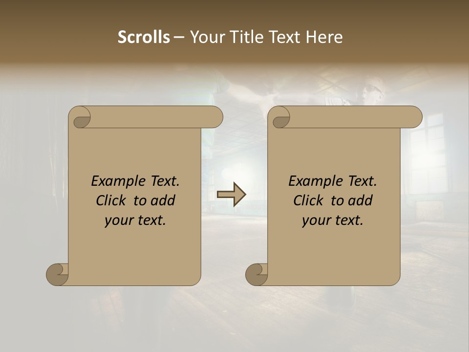 A Couple Of Young Men Standing Next To Each Other PowerPoint Template