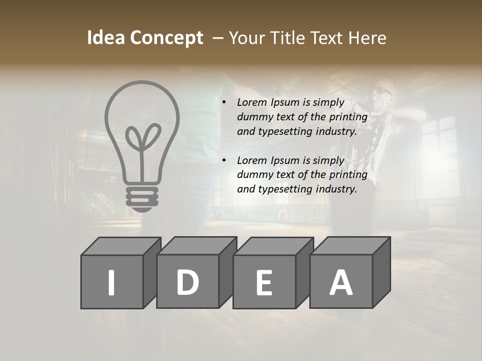A Couple Of Young Men Standing Next To Each Other PowerPoint Template