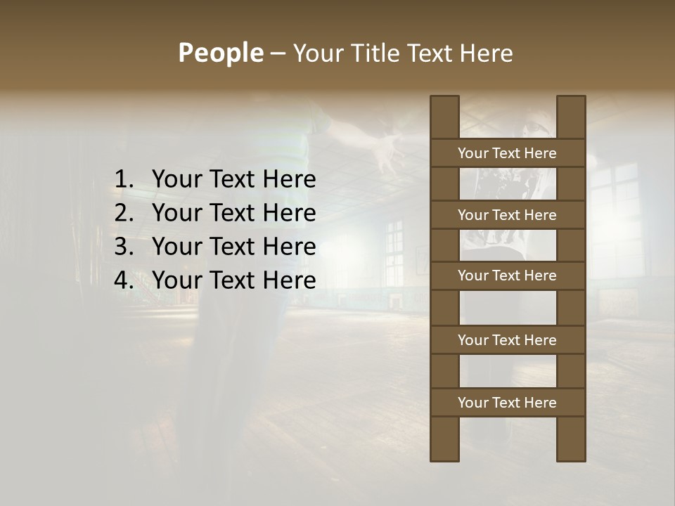 A Couple Of Young Men Standing Next To Each Other PowerPoint Template