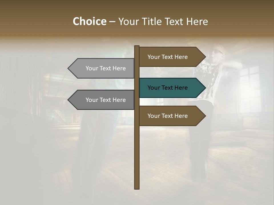 A Couple Of Young Men Standing Next To Each Other PowerPoint Template