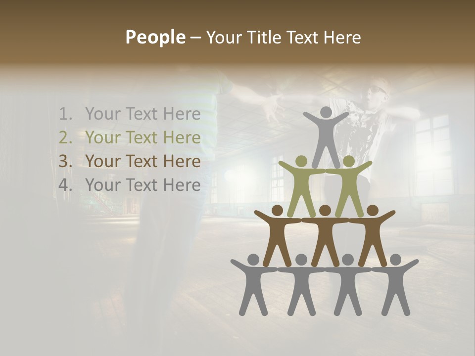 A Couple Of Young Men Standing Next To Each Other PowerPoint Template