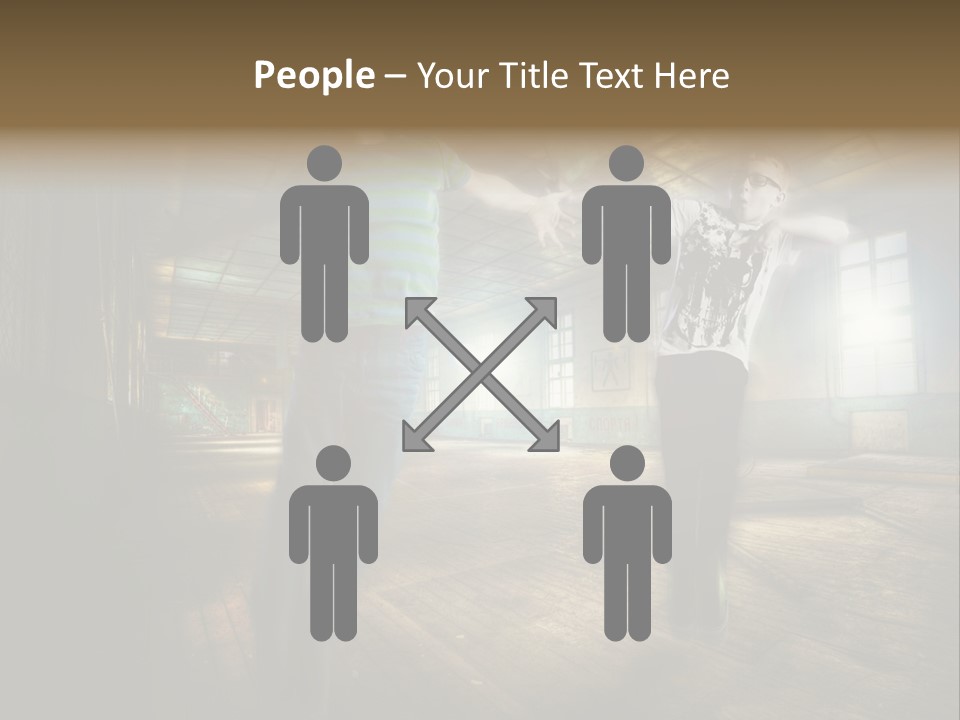 A Couple Of Young Men Standing Next To Each Other PowerPoint Template