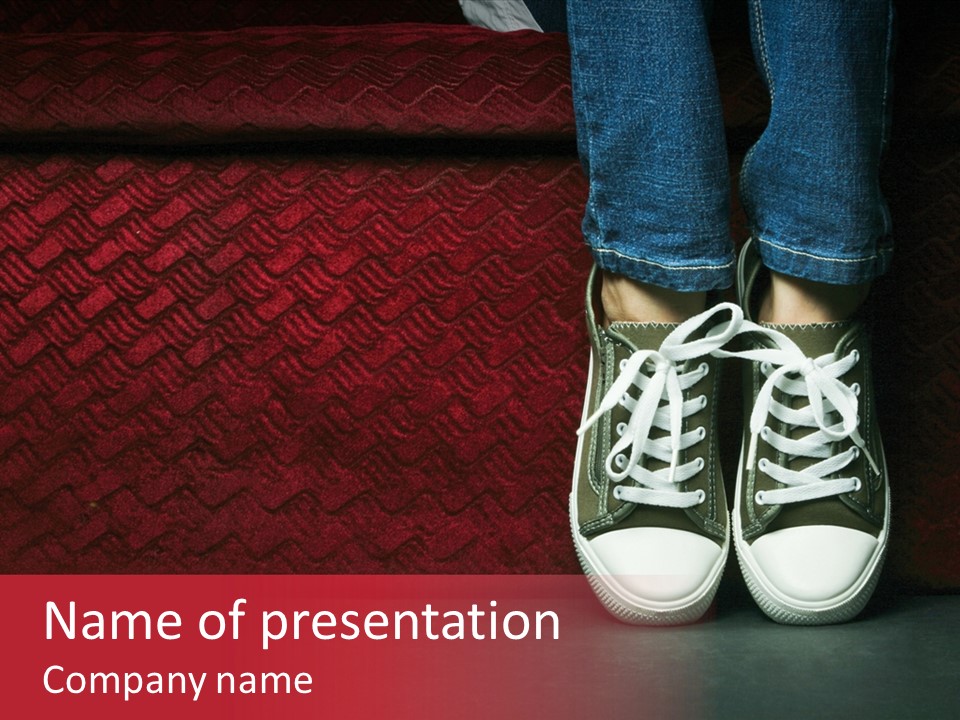 Youth Culture Teenage Shoelace PowerPoint Template