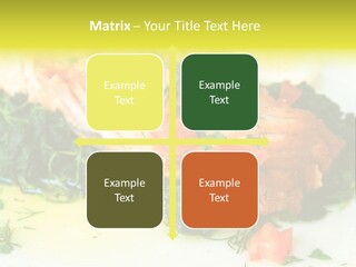 A Piece Of Fish On A Bed Of Greens On A Plate PowerPoint Template