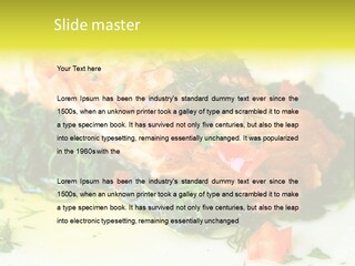 A Piece Of Fish On A Bed Of Greens On A Plate PowerPoint Template