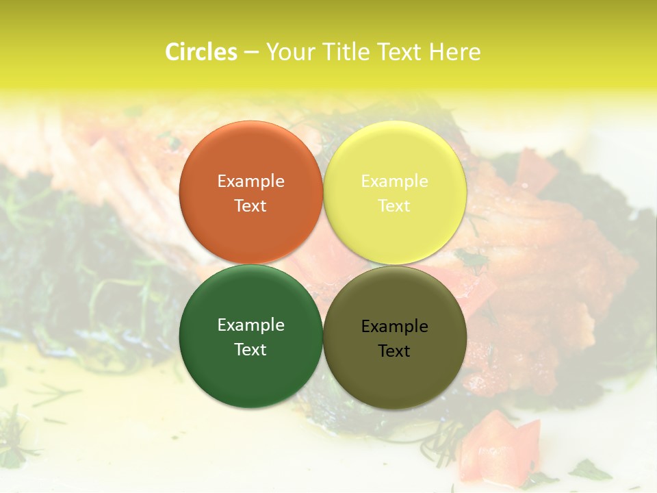 A Piece Of Fish On A Bed Of Greens On A Plate PowerPoint Template