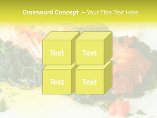 A Piece Of Fish On A Bed Of Greens On A Plate PowerPoint Template